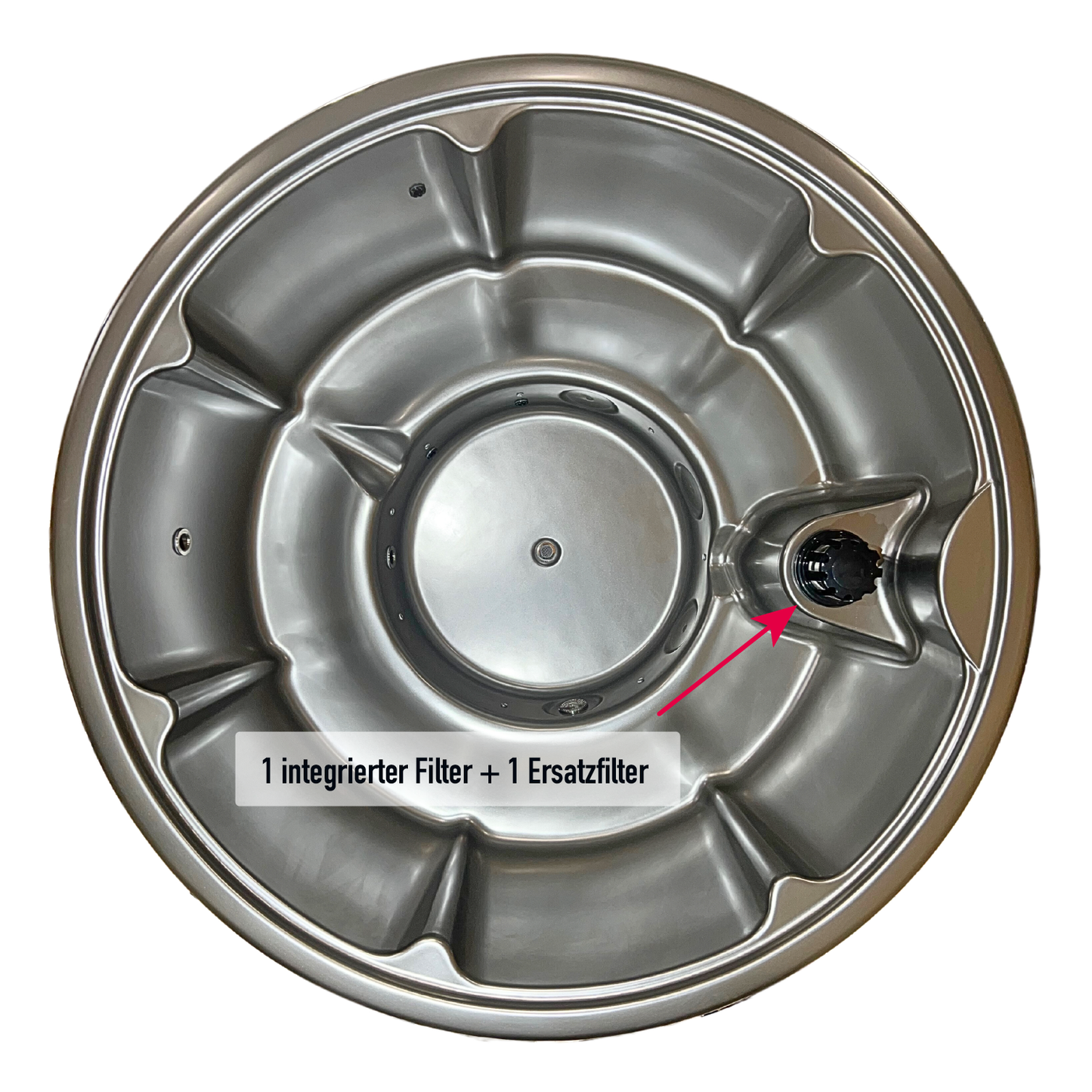 HOT TUB "PEARL" - externe Holzofen, Acryl-Einsatz, ⌀225cm