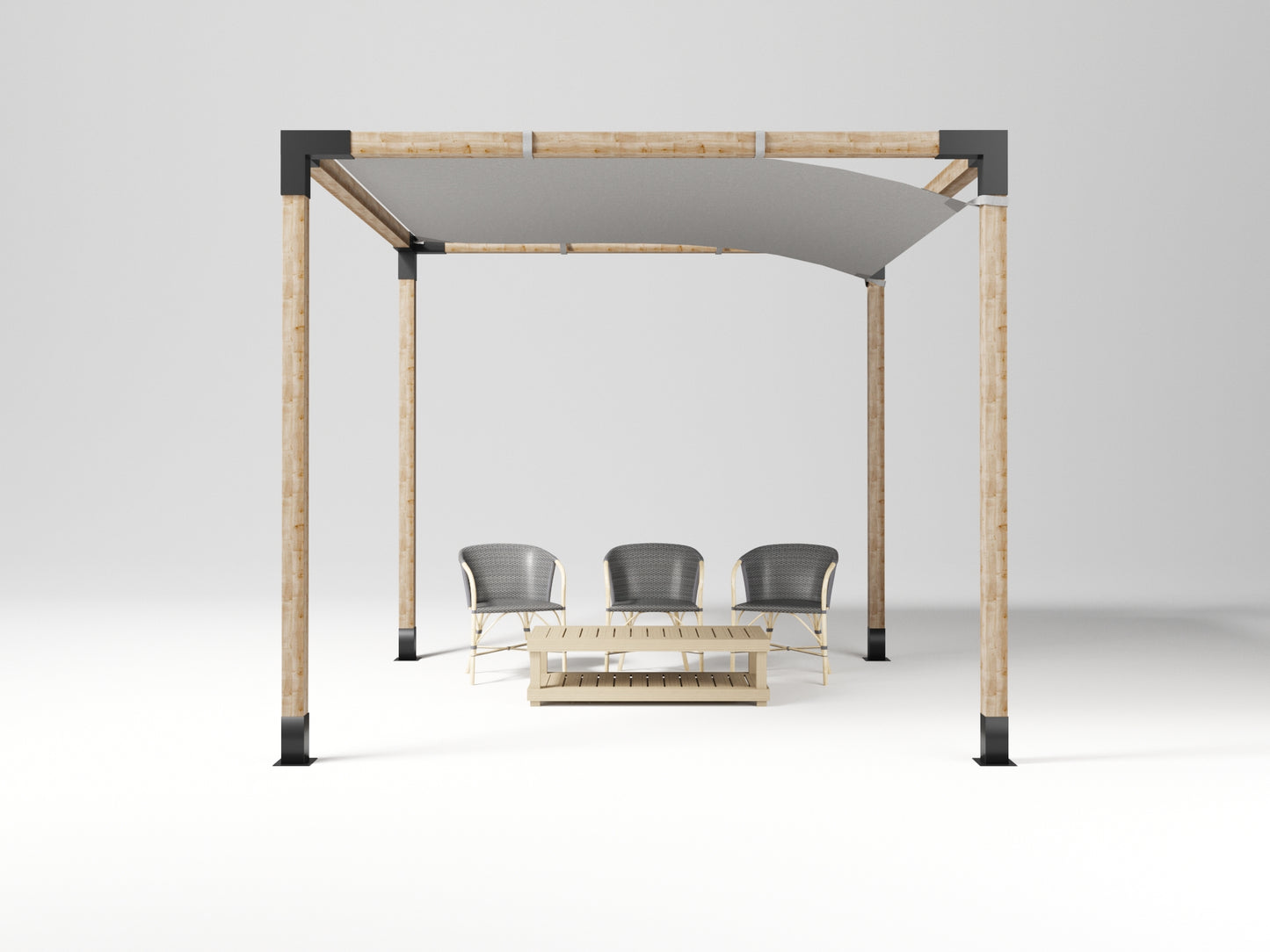 Habercube SET Pavillon mit Sonnenschutz - Steckverbinder 10x10cm