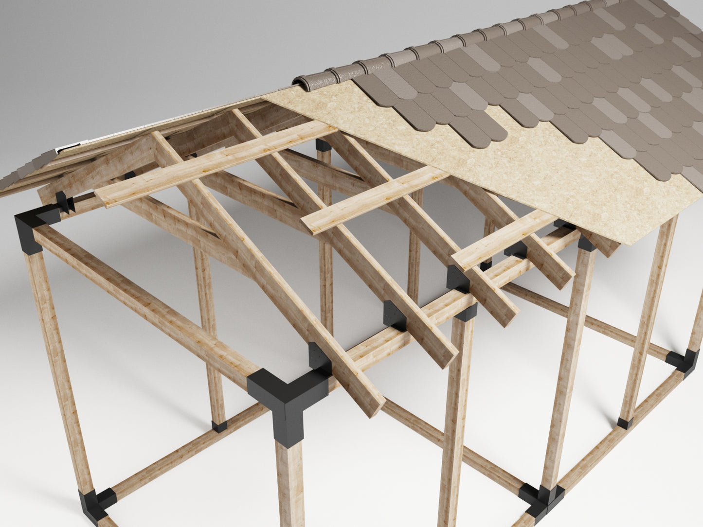 Habercube RAFT Set 4x - Holz Steckverbinder Sparren Befestigungselement Carport