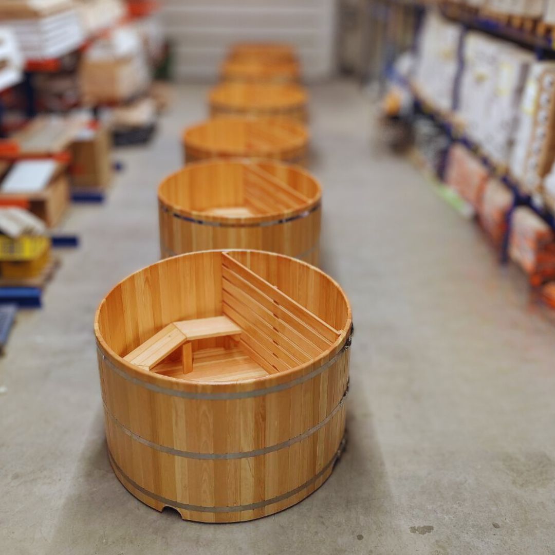 Badefass Badezuber Hot Tub ∅200cm Zedernholz mit Holzofen