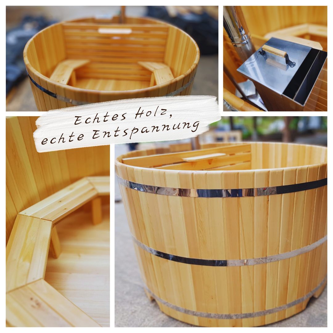 Badefass Badezuber Hot Tub ∅200cm Zedernholz mit Holzofen