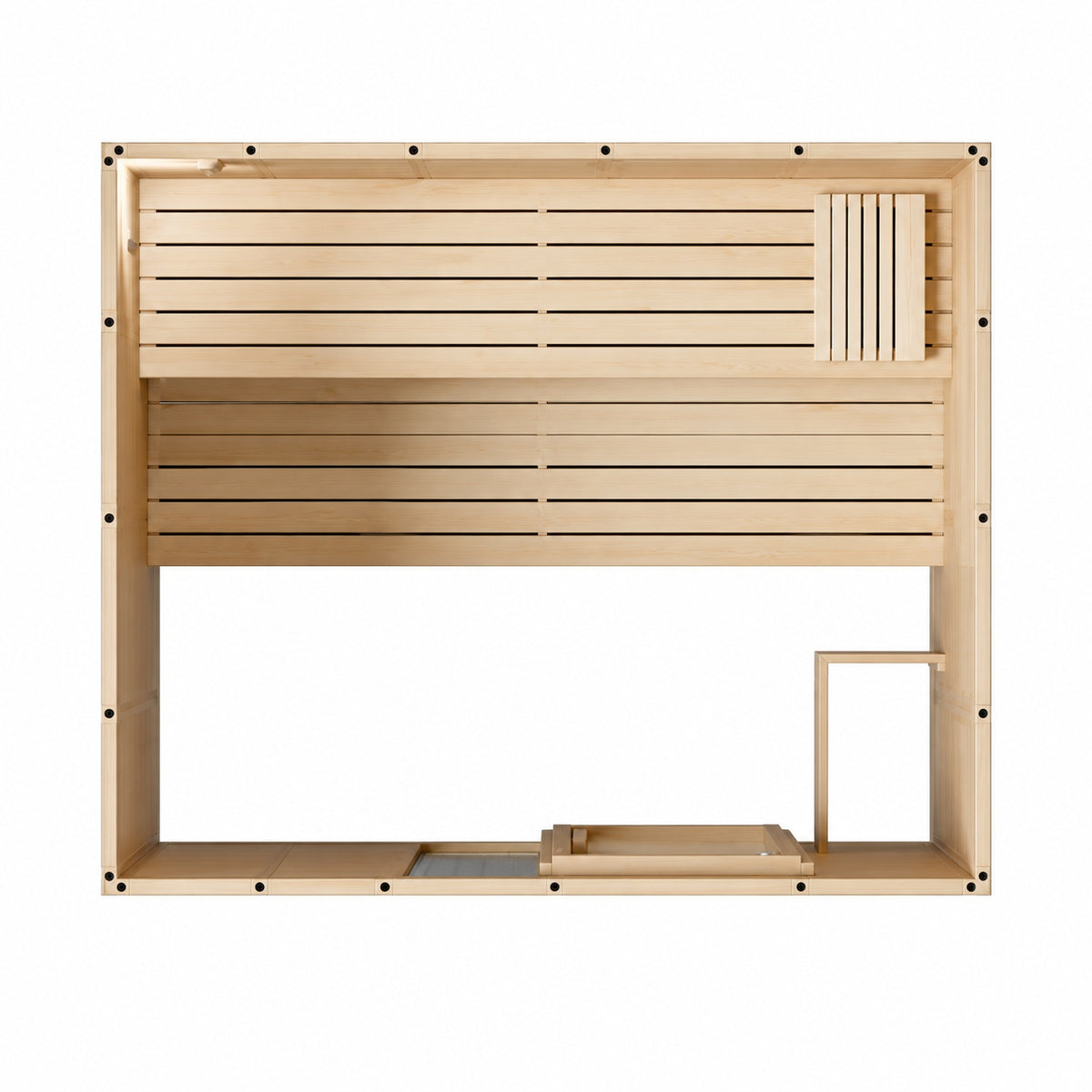 Sauna LAHTI 3 mit Ganzglastür & Seitenteil – 244 × 208 cm