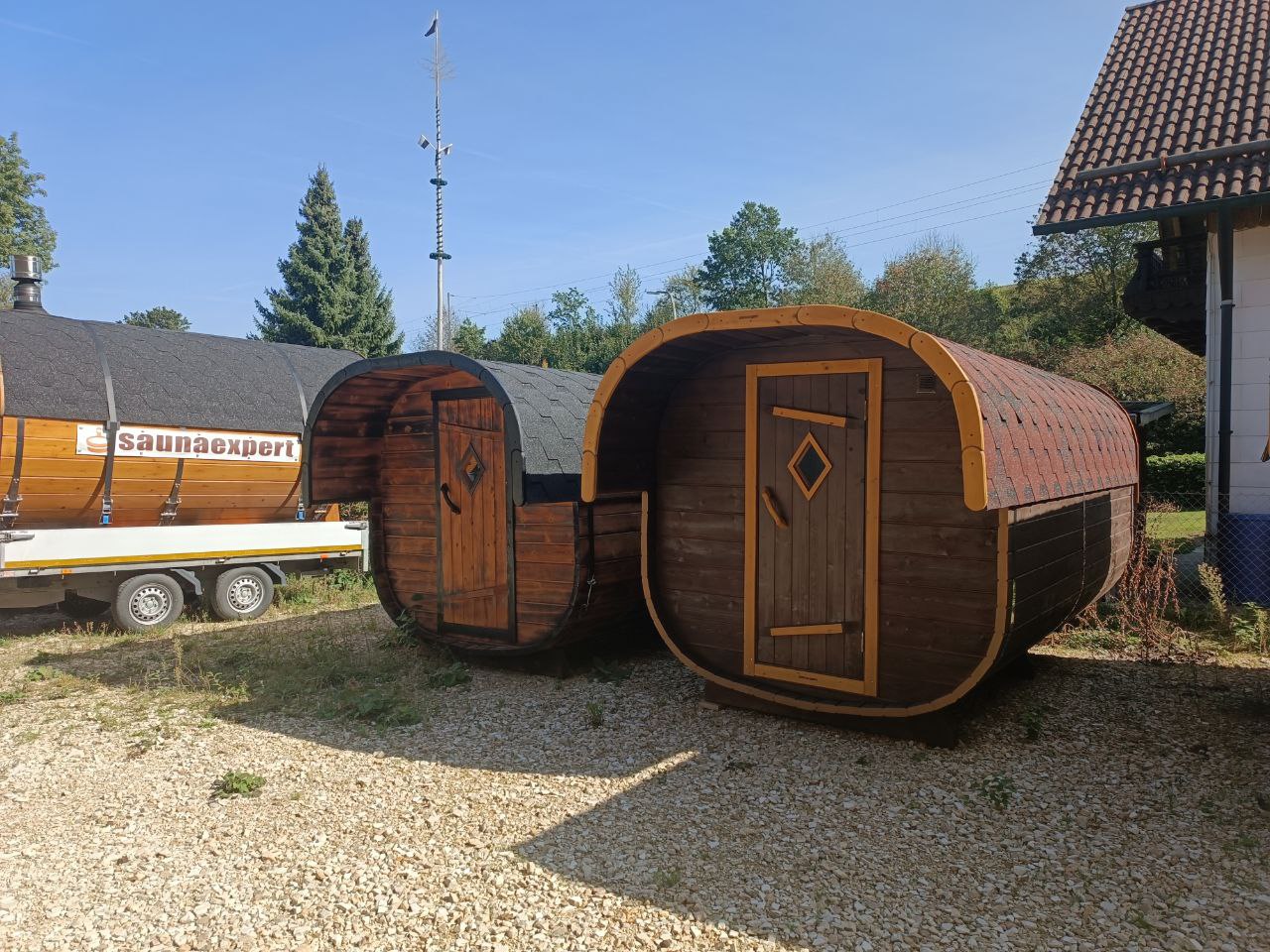 Quadro Fasssauna aus Zedernholz 450cm mit Vorraum