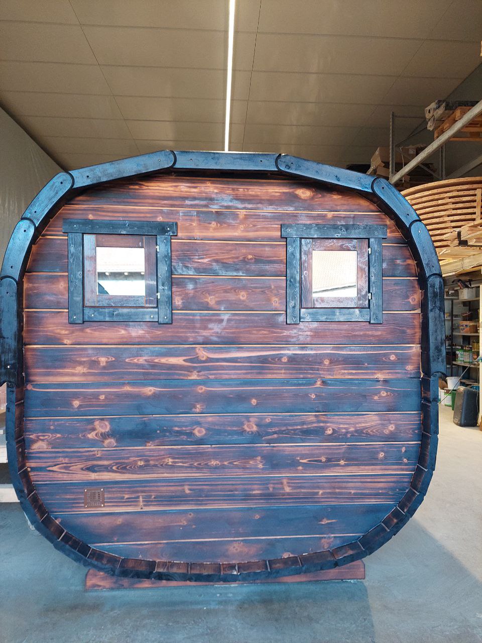 Quadro Fasssauna aus Zedernholz 450cm mit Vorraum