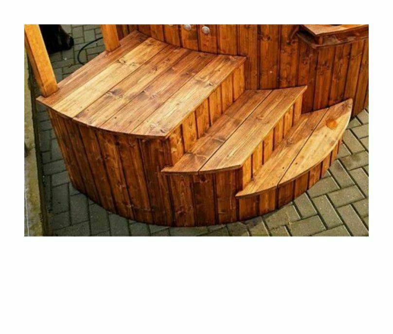 Treppe mit Filterstaukasten für Runde Badefässer mit Durchmesser 200 und 225cm