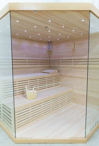 Finnische Sauna mit Glasfront 200 x 200 x 210cm
