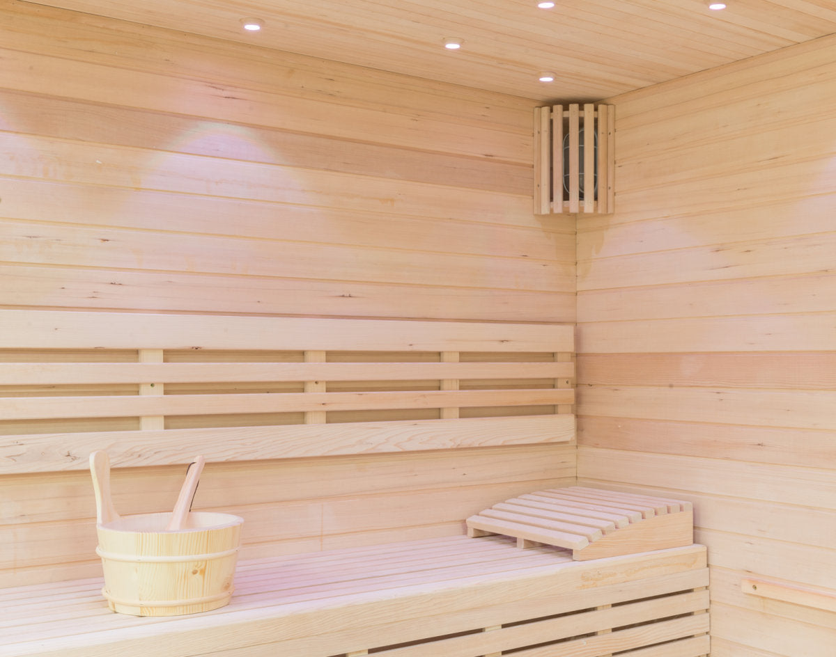 Finnische Sauna mit Glasfront 200 x 200 x 210cm
