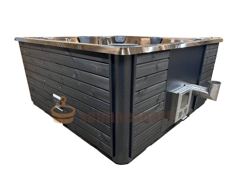 Outdoor ACRYL- Whirlpool / Badezuber 225x225cm mit Holzheizung