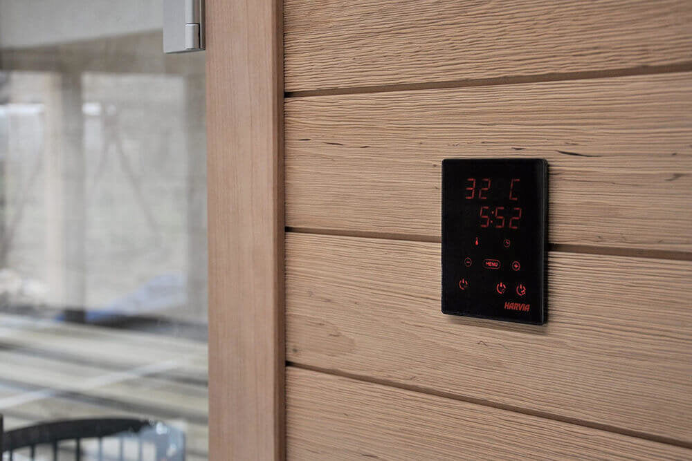 Finnische Sauna mit Glasfront 200 x 200 x 210cm