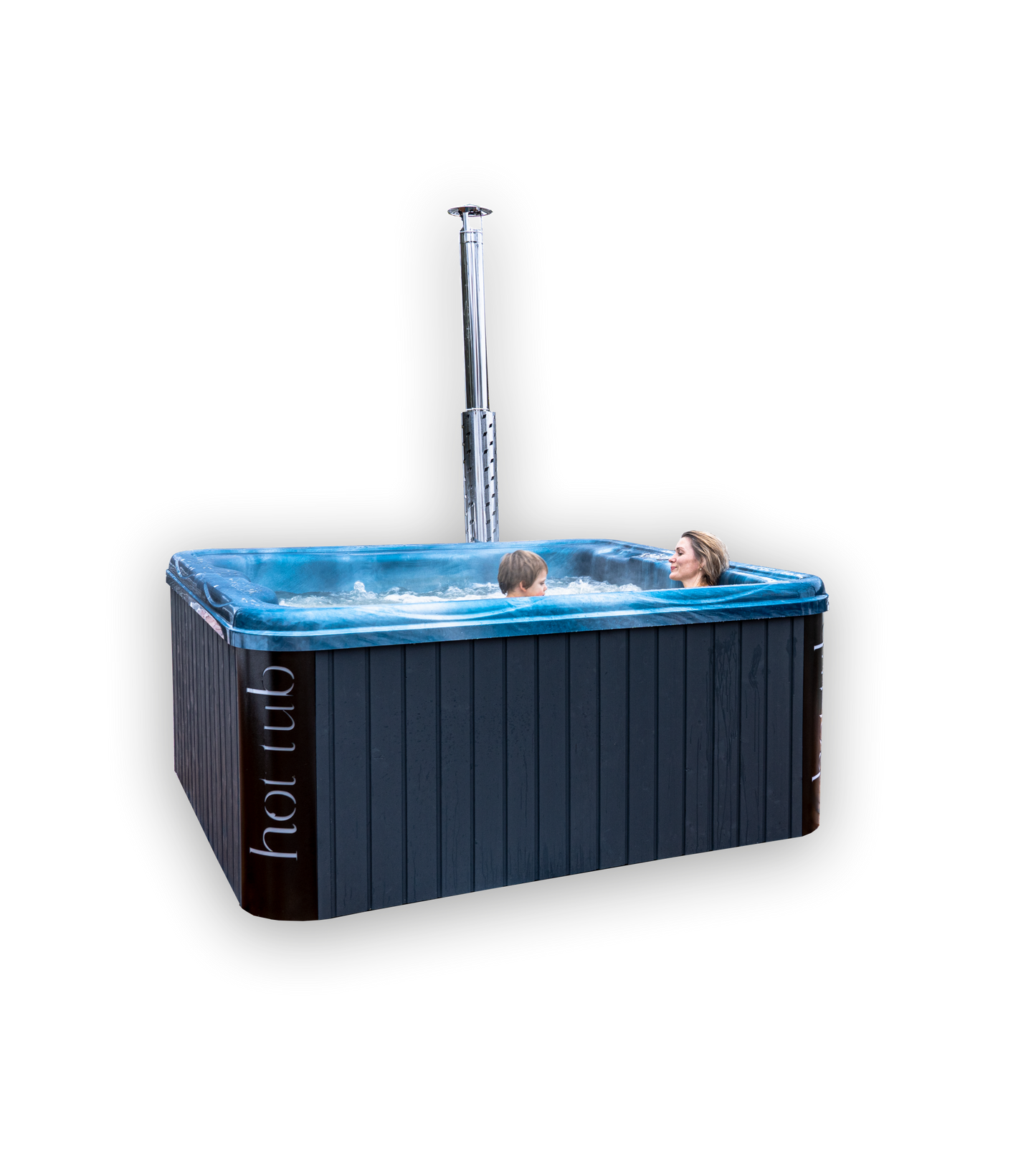 Outdoor ACRYL- Whirlpool / Badezuber 245 x 245cm mit Holzofen / Hot Tube