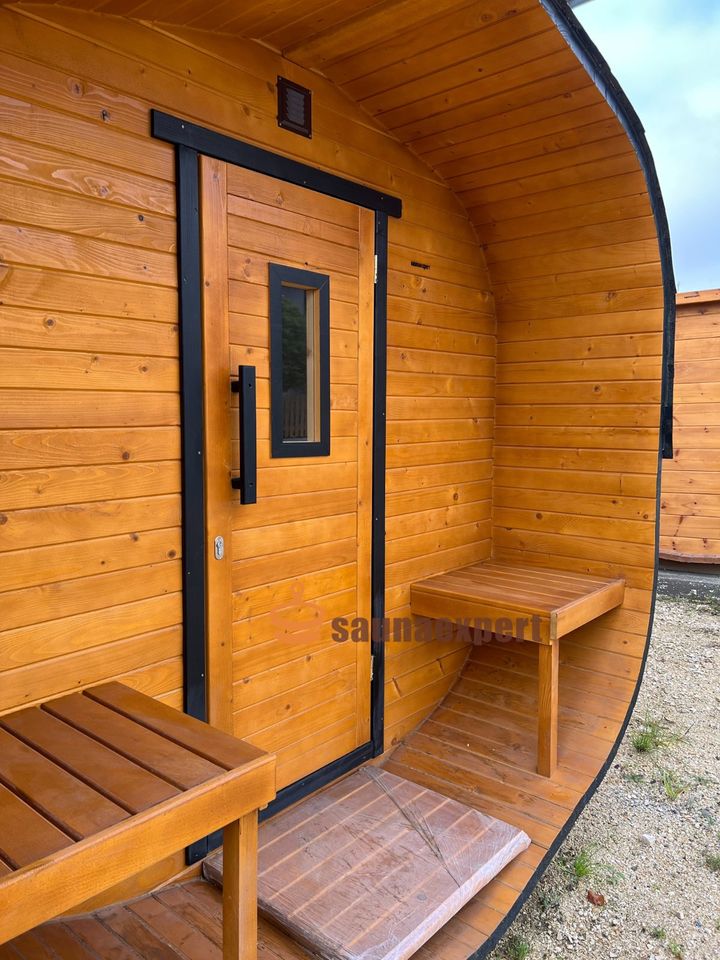 Fasssauna 3m "BRR-300-Quadro" - Aussensauna
