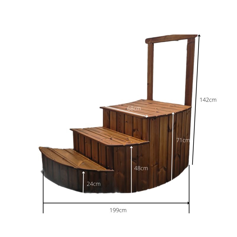 Treppe mit Filterstaukasten für Runde Badefässer mit Durchmesser 200 und 225cm