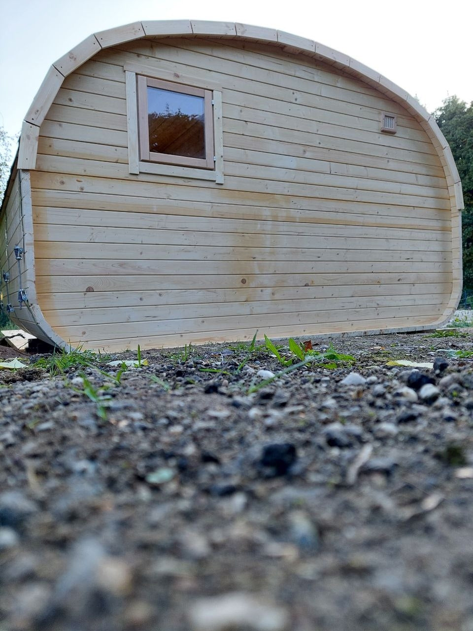 Fasssauna BRR-Quadro-Oval 4×3 m – Zeder