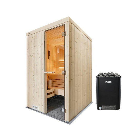Helo Hanko S Saunakabine mit Vienna Saunaofen Außenansicht