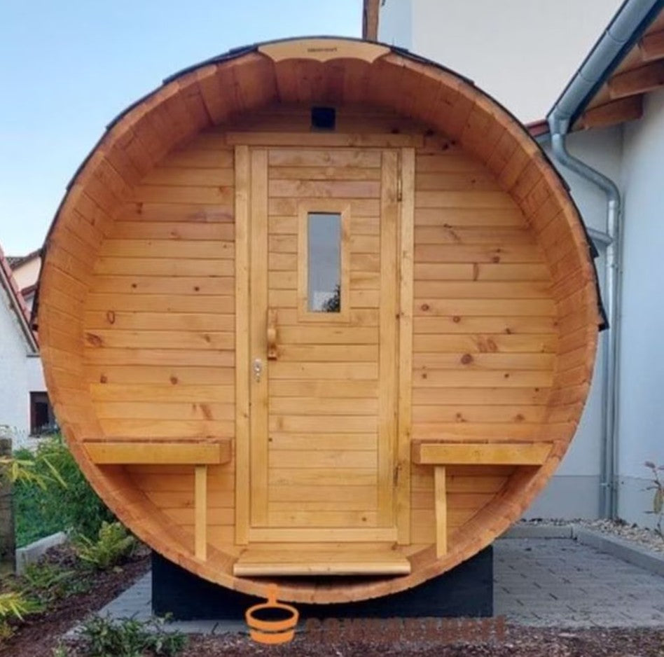 Fasssauna aus Zedernholz "BRR-420V-RUND"