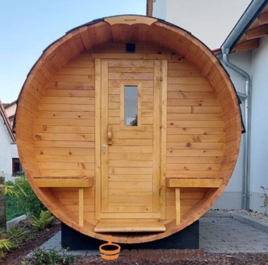 Fasssauna aus Zedernholz "BRR-420V-RUND"