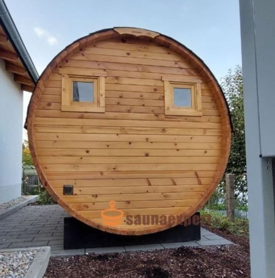 Fasssauna aus Zedernholz "BRR-420V-RUND"