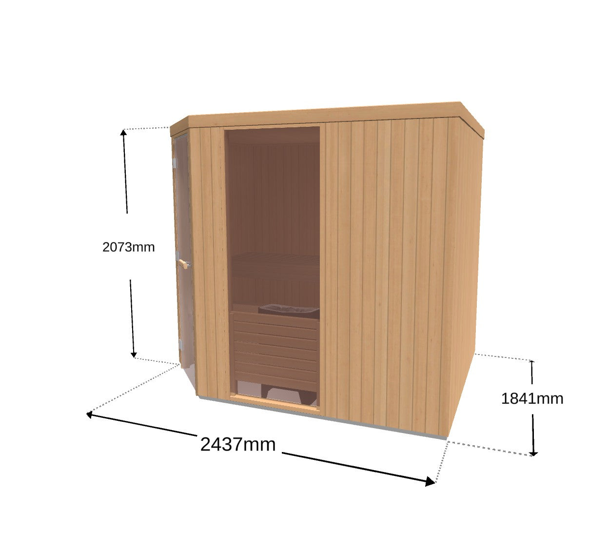 Tylö Corner Sauna 244×184×207 cm | Bronze-Glas, Thermo Aspen | Ofen SENSE SPORT 8
