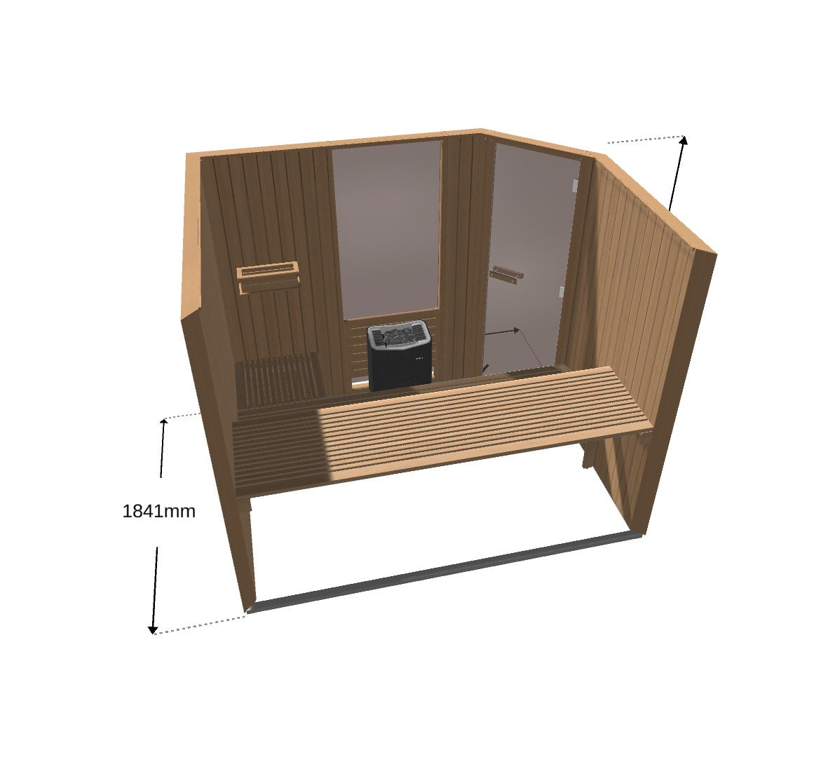 Tylö Corner Sauna 244×184×207 cm | Bronze-Glas, Thermo Aspen | Ofen SENSE SPORT 8