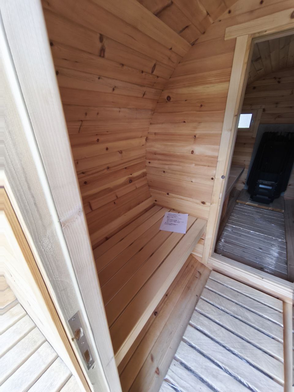 Fasssauna aus Zedernholz "BRR-420V-RUND"